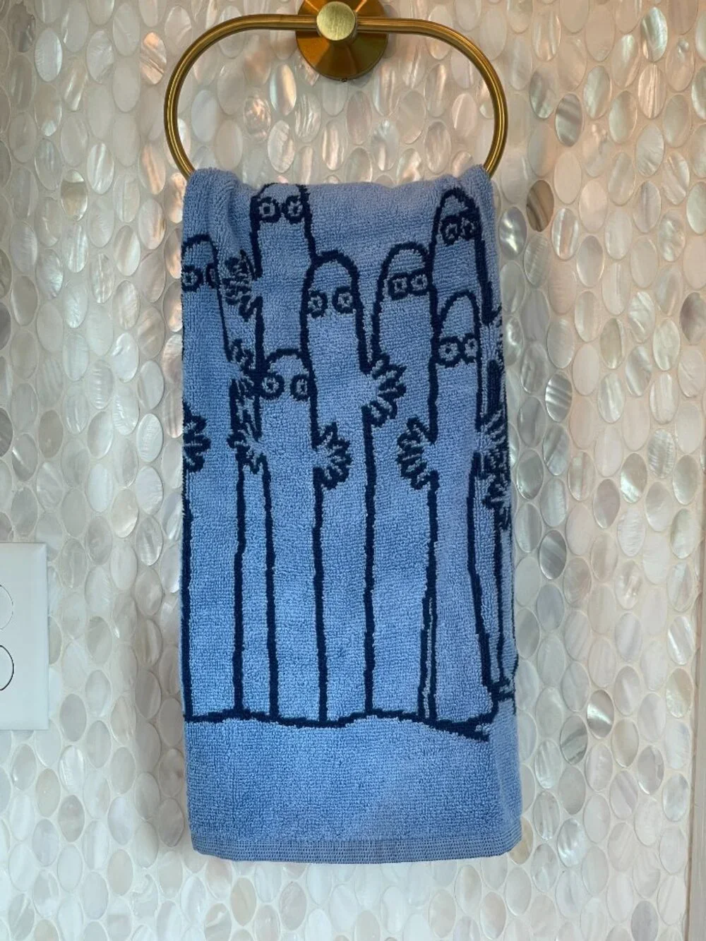 Moomin Arabia Weird Blue Creature Hand Towel – Oversized Reversible Wow Gift